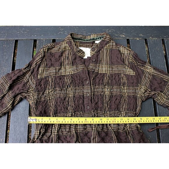 Timberland - Heavyweight Smock Front Tunic in Brown Plaid, size Large - Picture 8 of 13